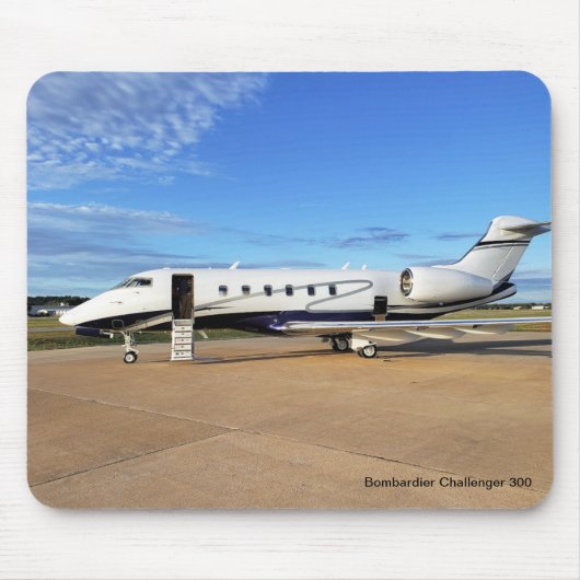 Flugzeugmaus mit Bombardier Challenger Mousepad (Vorne)