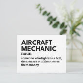 Flugzeugmechanik - Clever Job Definition Feiertagspostkarte (Stehend Vorderseite)