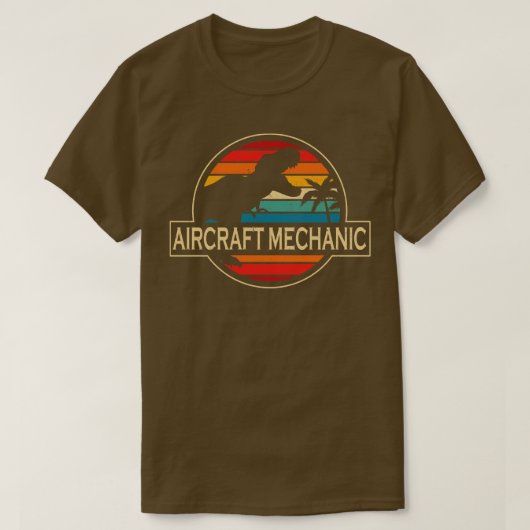 Flugzeugmechanik Dinosaurier T-Shirt (Design vorne)