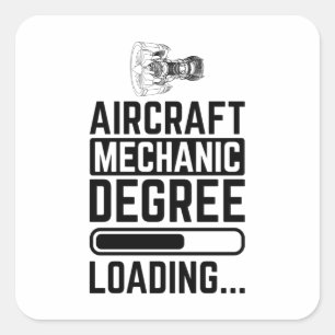 Flugzeugmechanik Quadratischer Aufkleber