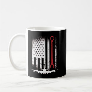 Flugzeugmechaniker Amerikanische Flagge Flugzeuge  Kaffeetasse