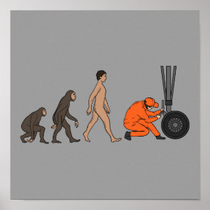 Flugzeugmechaniker Evolution Ingenieur Poster