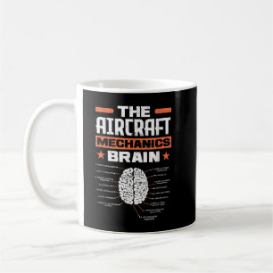 Flugzeugmechaniker Gehirn Luftfahrt Lustig Flugzeu Kaffeetasse