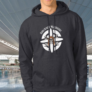 Flugzeugmechaniker, Totenkopfpilot, einfache Luftf Hoodie