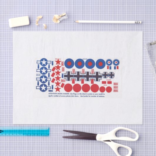 Flugzeugmodellinsignien, WWII ErdnussSize Seidenpapier (Handwerk)