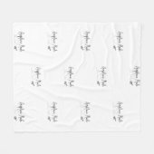 Flugzeugmodus mit Herz in Schwarz Fleecedecke (Vorderseite (Horizontal))