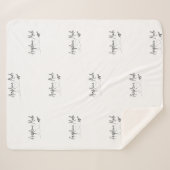 Flugzeugmodus mit Herz in Schwarz Sherpadecke (Vorderseite (Horizontal))