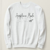Flugzeugmodus mit Herz in Schwarz Sweatshirt (Design vorne)