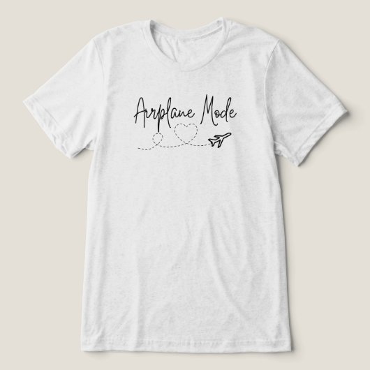 Flugzeugmodus mit Herz in Schwarz Tri-Blend Shirt (Design Vorderseite)