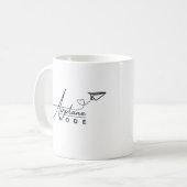 Flugzeugmodus und Papierflugzeug, Reise, Minimalis Kaffeetasse (Vorderseite Links)