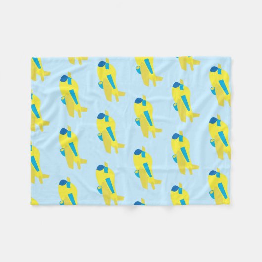 Flugzeugmuster Fleecedecke (Vorderseite (Horizontal))