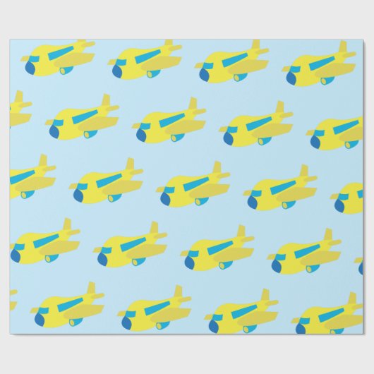 Flugzeugmuster Geschenkpapier (Flach)
