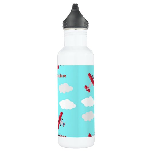 Flugzeugmuster in blau edelstahlflasche (Rechts)