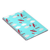 Flugzeugmuster in blau notizblock (Rechte Seite)