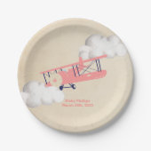 Flugzeugpapiertafel, Vintage Airplane Babydusche Pappteller (Vorderseite)