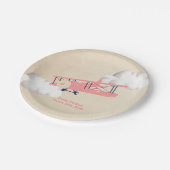 Flugzeugpapiertafel, Vintage Airplane Babydusche Pappteller (Schrägansicht)