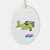 Flugzeugpilot - Licht/Blondine Keramik Ornament (Rechts)