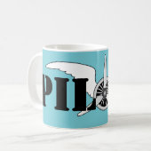 Flugzeugpilot Luftfahrtanzeiger mit anschaulicher Kaffeetasse (Vorderseite Links)