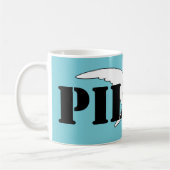 Flugzeugpilot Luftfahrtanzeiger mit anschaulicher Kaffeetasse (Links)