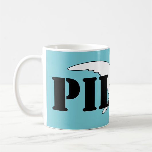 Flugzeugpilot Luftfahrtanzeiger mit anschaulicher  Kaffeetasse (Links)