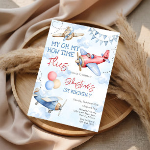 Flugzeugpilot Party Wie die Zeit Fliegt Geburtstag Einladung