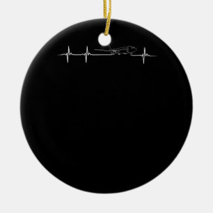 Flugzeugpilot Pilot Herzschlag Keramik Ornament