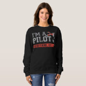Flugzeugpilot Vintag bin ich Pilot-Befangenschaftl Sweatshirt (Vorne ganz)