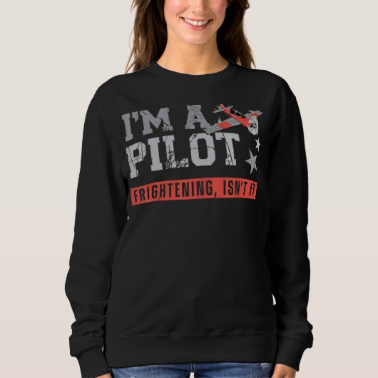 Flugzeugpilot Vintag bin ich Pilot-Befangenschaftl Sweatshirt (Vorderseite)
