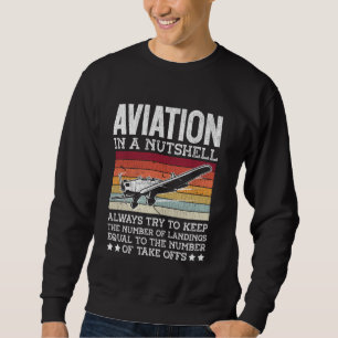Flugzeugpilot Vintage Retro Aviation In Kürze Sweatshirt