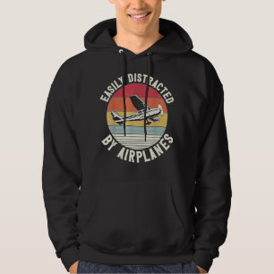 Flugzeugpilot Vintage Retro Leicht Ablenkbar Durch Hoodie