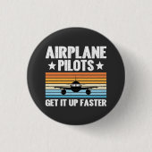 Flugzeugpiloten steigen schneller auf button (Vorderseite)