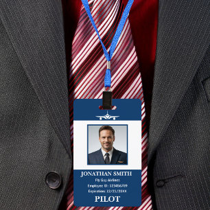 Flugzeugpilotengesellschaft Foto Sicherheitsauswei Ausweis
