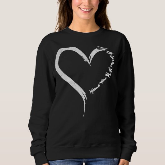 Flugzeugpilotin Herzbiplane Sweatshirt (Vorderseite)