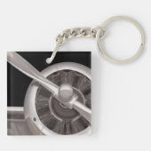 Flugzeugpropeller-Nahaufnahme Schlüsselanhänger (Rückseite)