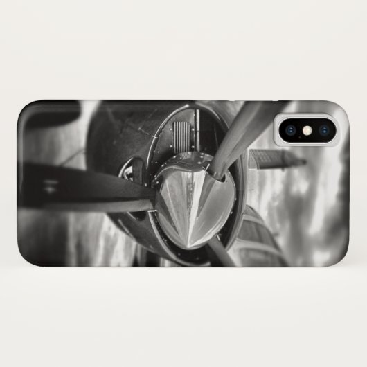 Flugzeugpropeller Schwarz und Weiß Case-Mate iPhone Hülle (Rückseite (Horizontal))