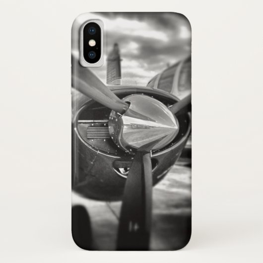 Flugzeugpropeller Schwarz und Weiß Case-Mate iPhone Hülle (Rückseite)