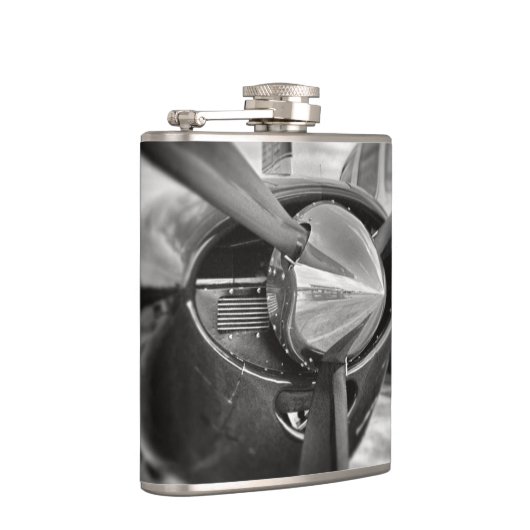 Flugzeugpropeller Schwarz und Weiß Flachmann (Rechts)