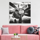Flugzeugpropeller Schwarz und Weiß Leinwanddruck (Insitu (Wohnzimmer))
