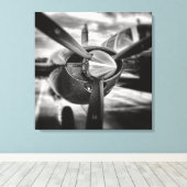 Flugzeugpropeller Schwarz und Weiß Leinwanddruck (Insitu (Holzboden))