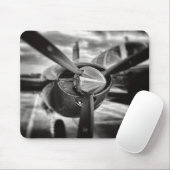 Flugzeugpropeller Schwarz und Weiß Mousepad (Mit Mouse)