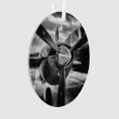 Flugzeugpropeller Schwarz und Weiß Ornament (Vorderseite)
