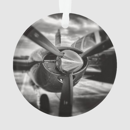 Flugzeugpropeller Schwarz und Weiß Ornament (Rückseite)