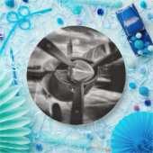 Flugzeugpropeller Schwarz und Weiß Pappteller (Party)