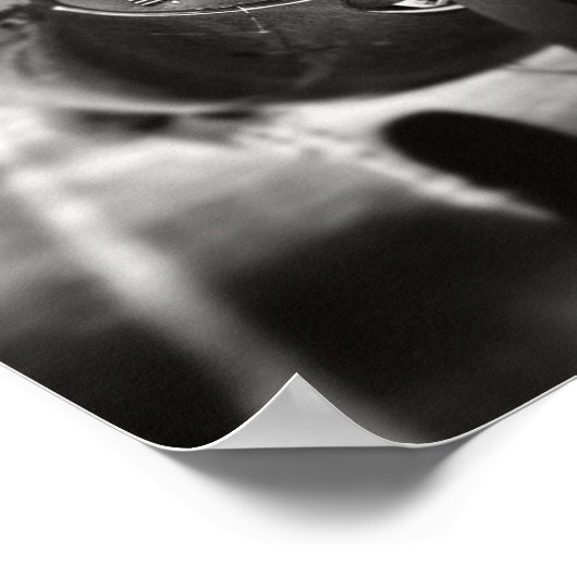 Flugzeugpropeller Schwarz und Weiß Poster (Ecke)