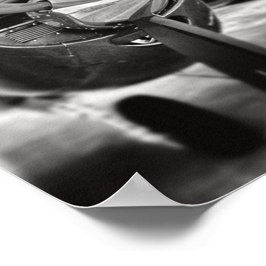 Flugzeugpropeller Schwarz und Weiß Poster (Ecke)