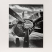 Flugzeugpropeller Schwarz und Weiß Puzzle (Vertikal)