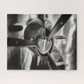 Flugzeugpropeller Schwarz und Weiß Puzzle (Horizontal)