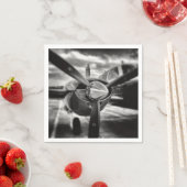 Flugzeugpropeller Schwarz und Weiß Serviette (Beispiel)