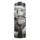 Flugzeugpropeller Schwarz und Weiß Thermosbecher (Vorderseite)
