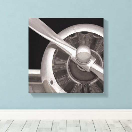 Flugzeugpropellerschließung Leinwanddruck (Insitu (Holzboden))